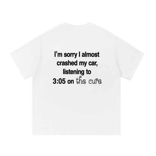 "crashed my car" tee (White version)